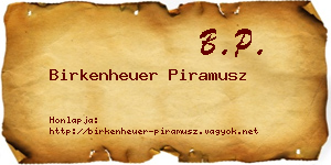 Birkenheuer Piramusz névjegykártya